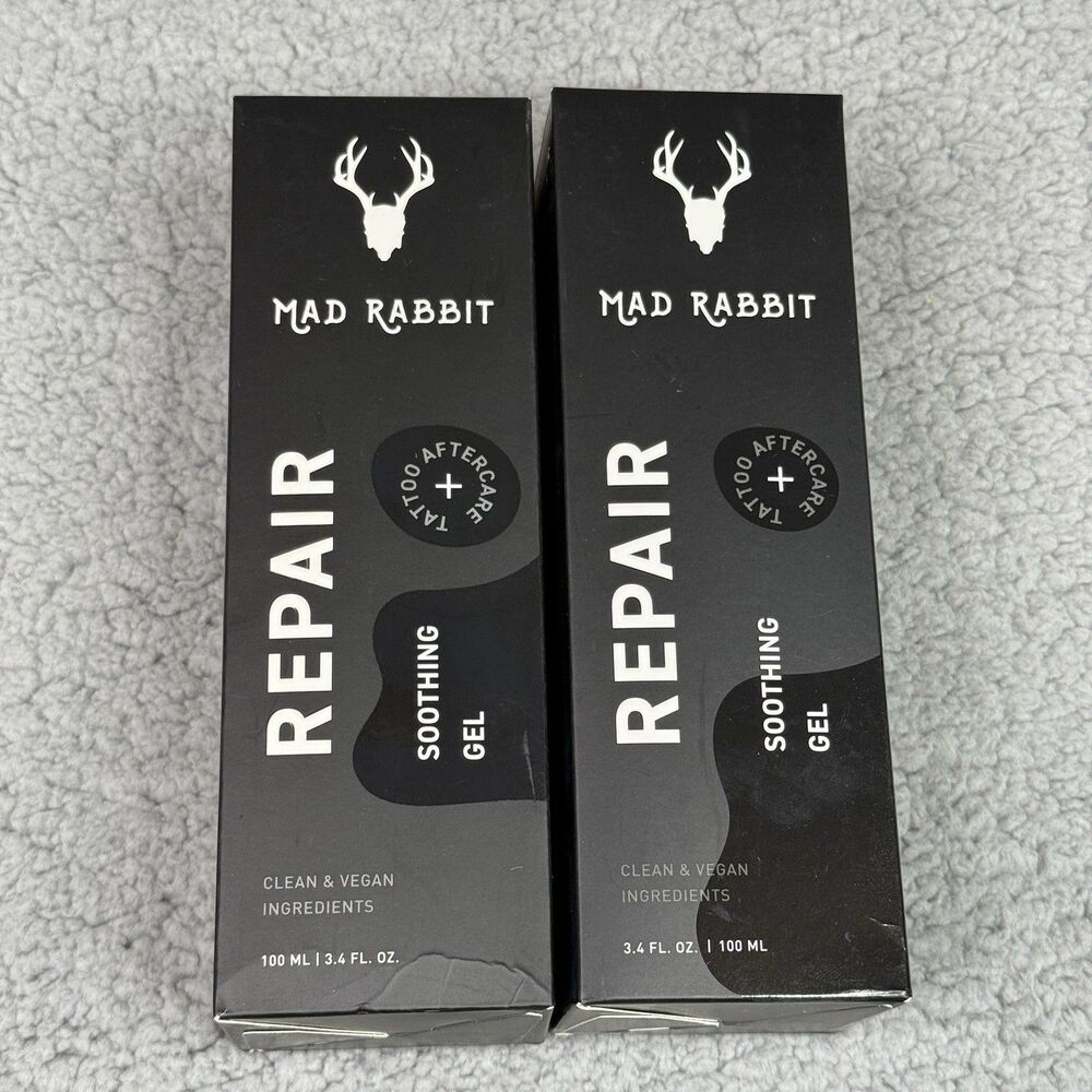 Mad Rabbit Repair Soothing Gel 3.4 oz 100 ml Tattoo Aftercare 2-Pack New In Box